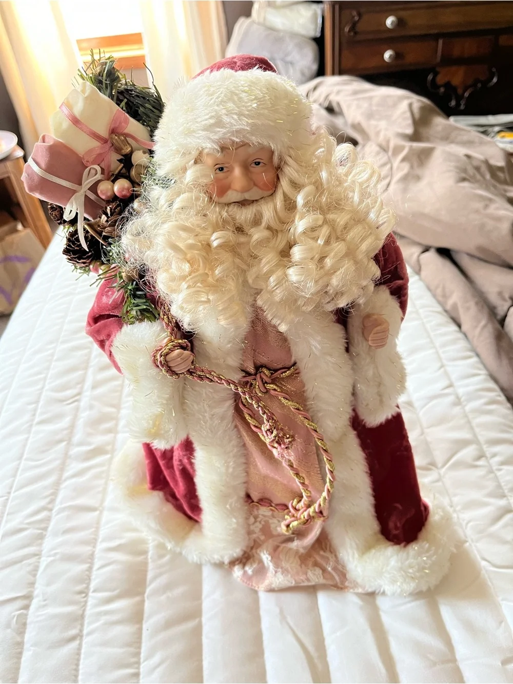 Pink Santa Figure